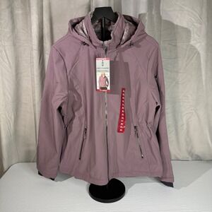 Free Country Womens Super Softshell Jacket Mauve Purple Butterpile Hooded XL NWT